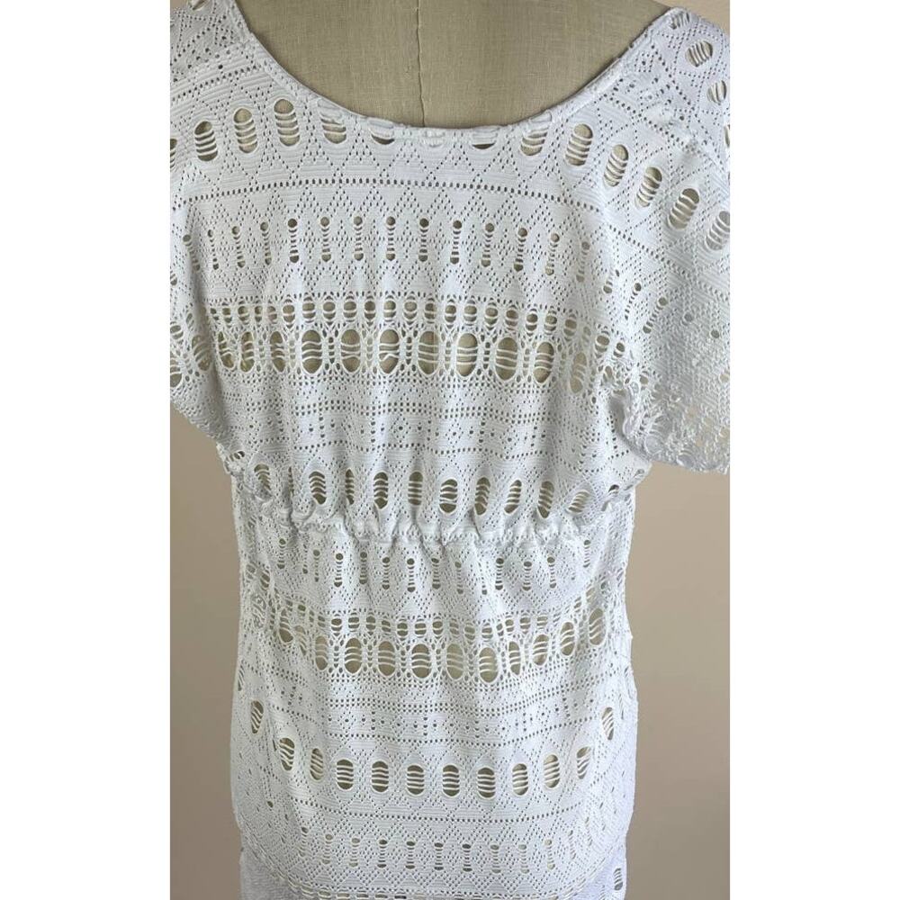 Wave Zone Womens White Swim Cover Up Top Small Cap Sleeve - Picture 9 of 11